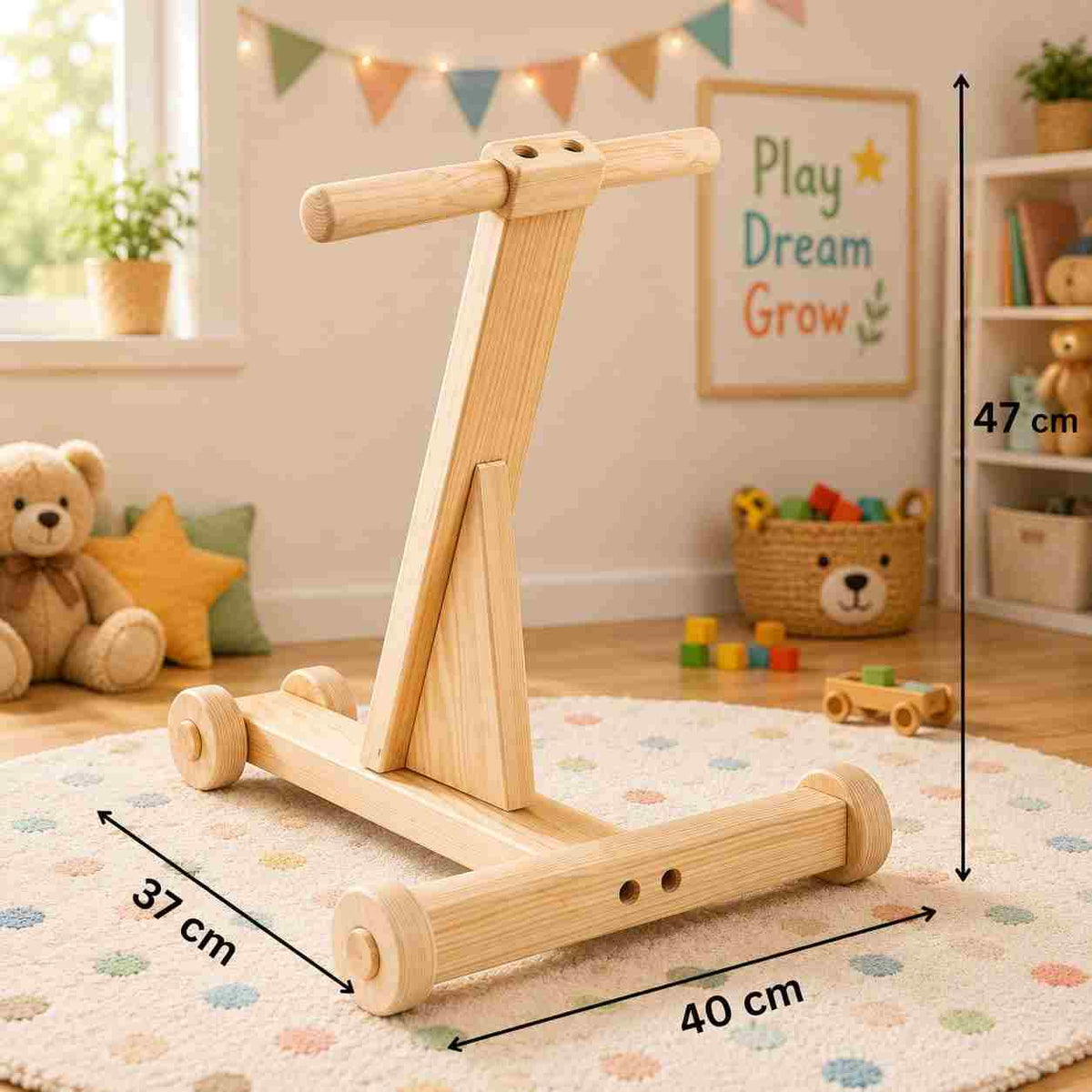 Baby wooden walking aid push toy