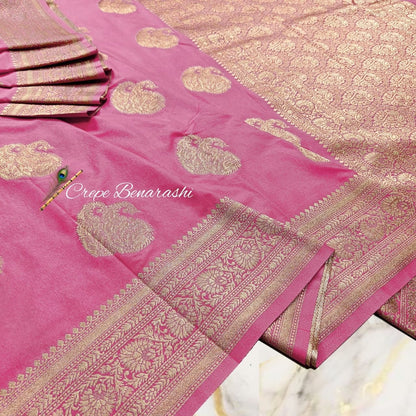 Crepe Banarasi Saree with Blouse Piece Hiya’s Boutique