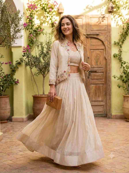 Women's designer jacket lehenga collection