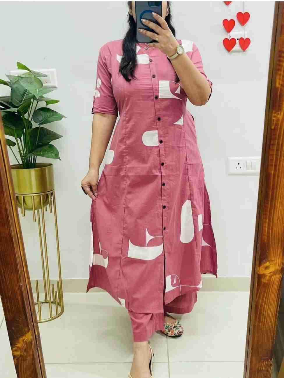 Women’s rayon slub kurti co-ord set with digital print