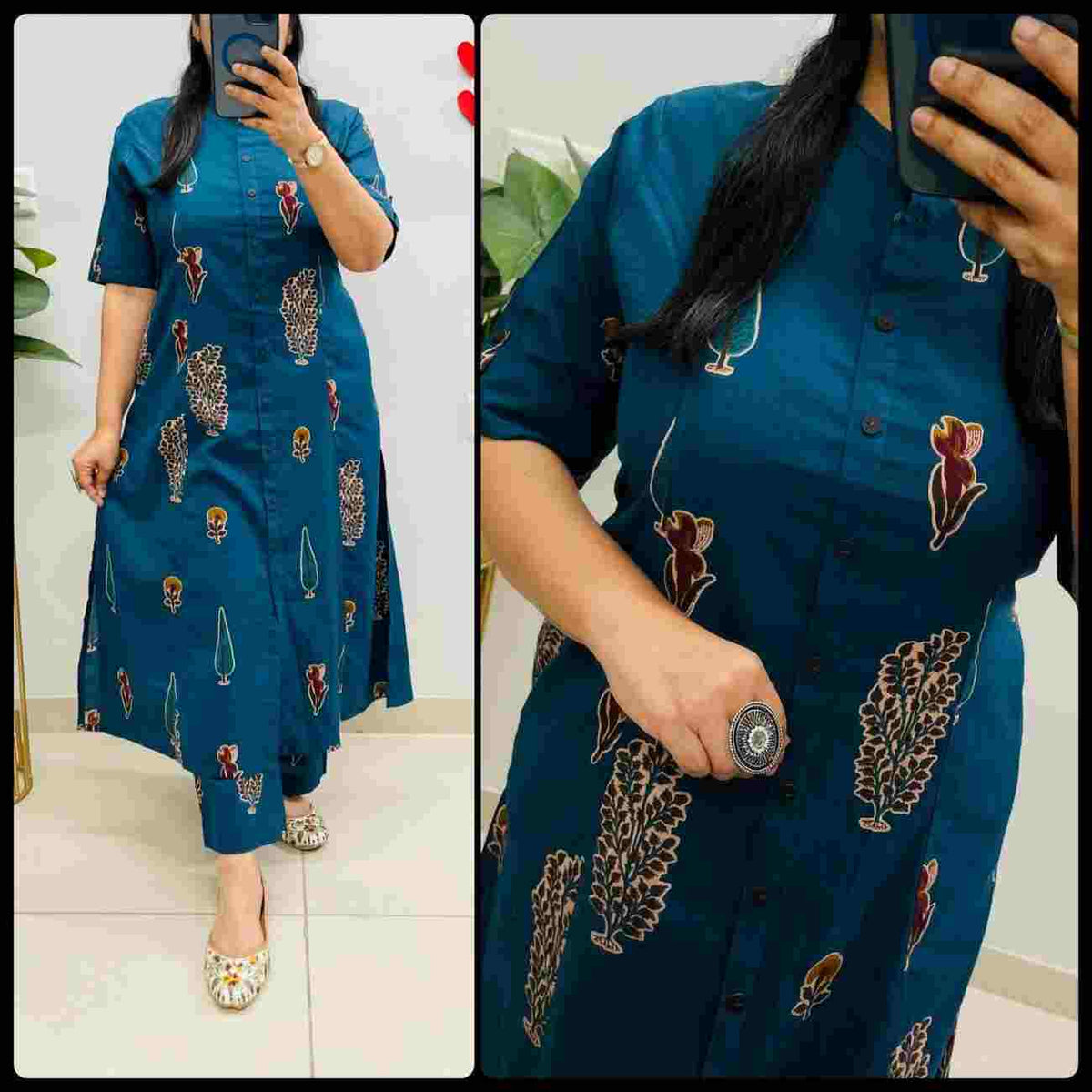 Digital print kurti and rayon pants for daily fashion