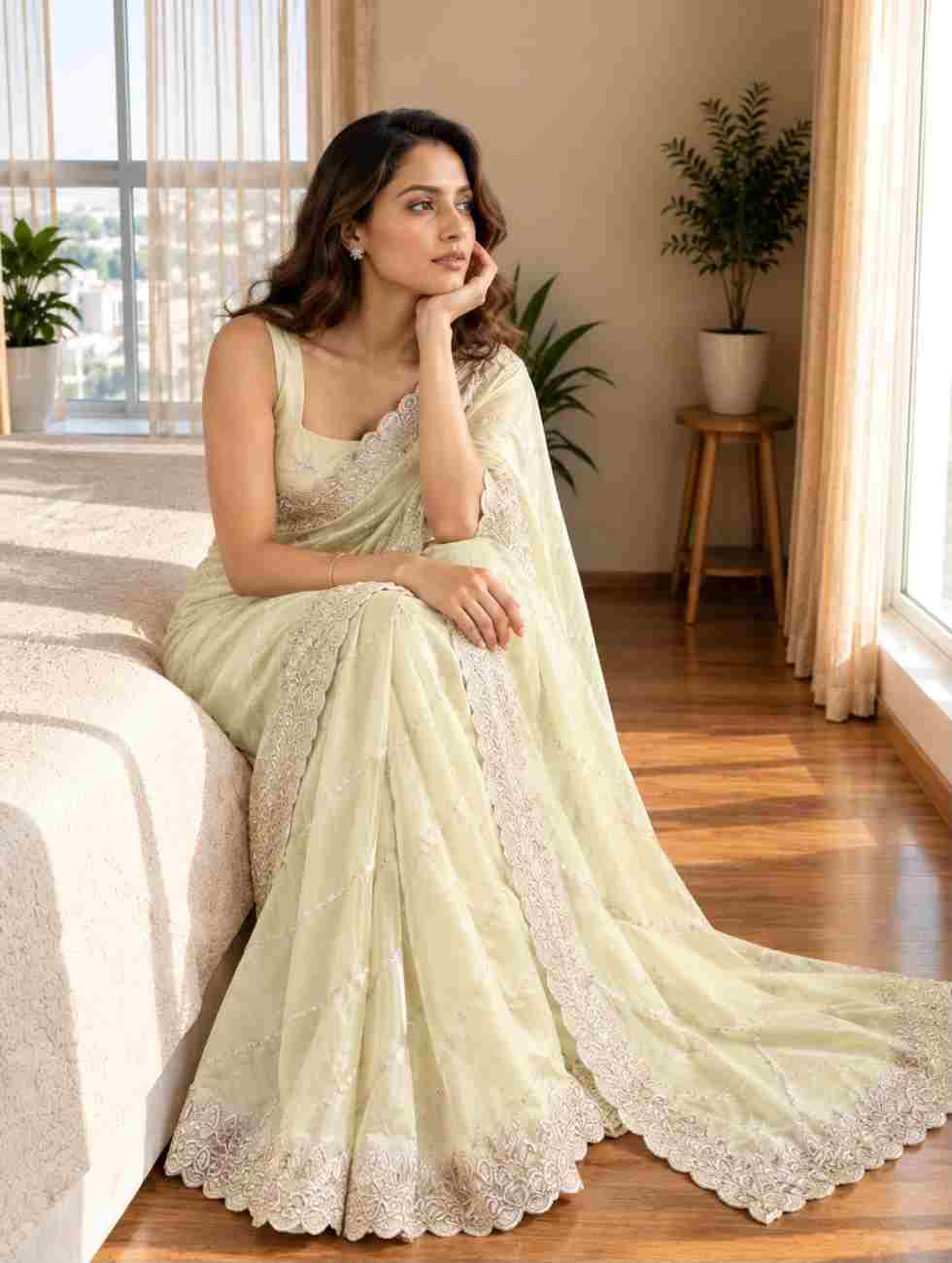 Women’s Rangoli Silk Saree with Fancy Zari & Thread Embroidery Work