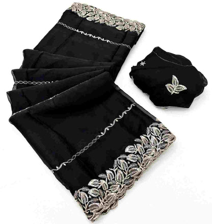Women’s festive saree with all-over zari and thread work