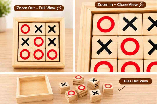 Three-dimensional wooden X and O game for two players