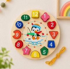 Wooden Learning Clock Toy for Kids