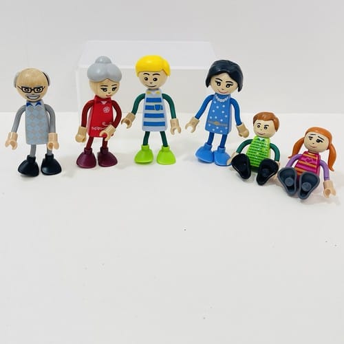 Poseable family dolls for children's pretend play
