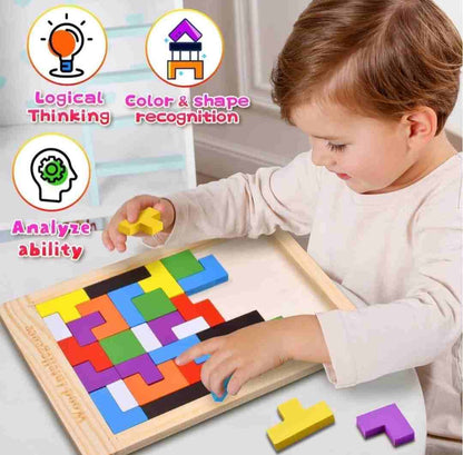 Niwlix wooden Russian blocks puzzle for kids