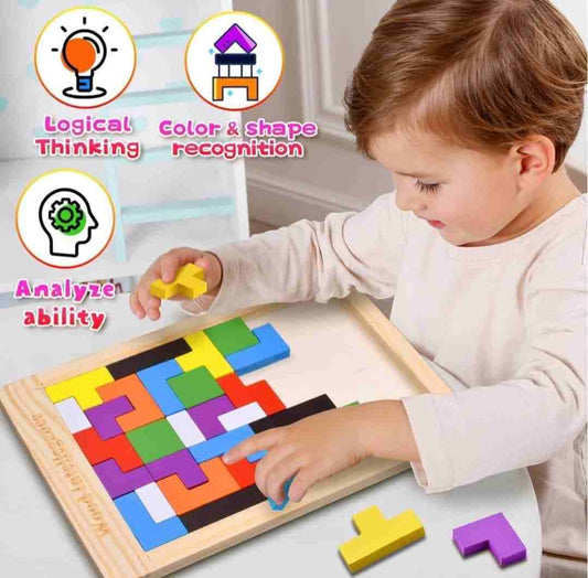 Niwlix wooden Russian blocks puzzle for kids