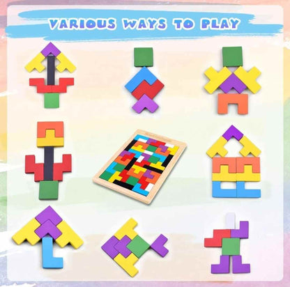 Wooden Russian block puzzle brain teaser toy