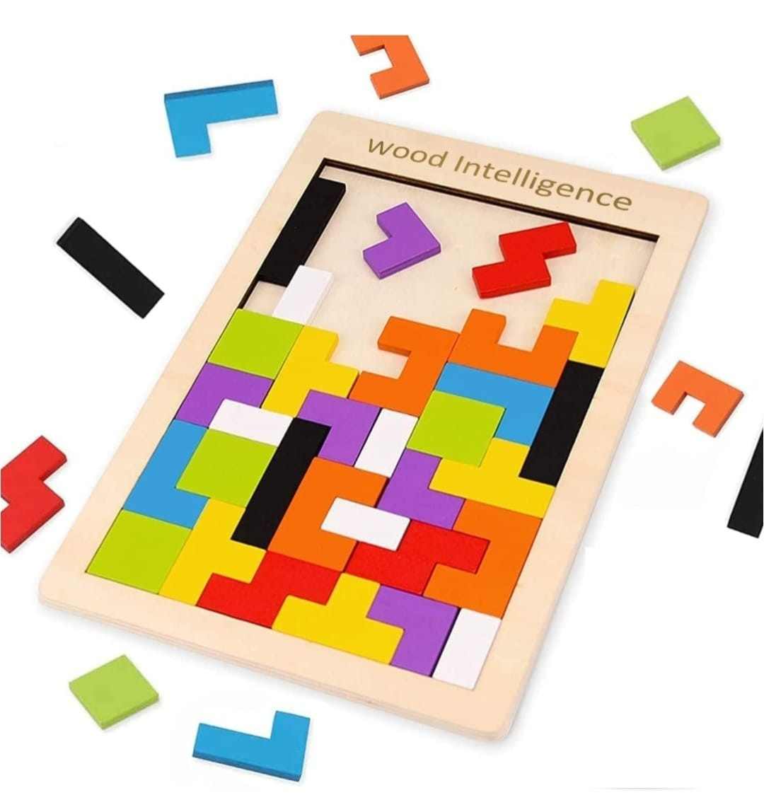 Russian blocks wooden shape puzzle game
