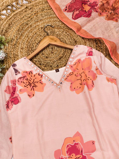 Exclusive Cotton Salwar Kameez Set with Floral Print