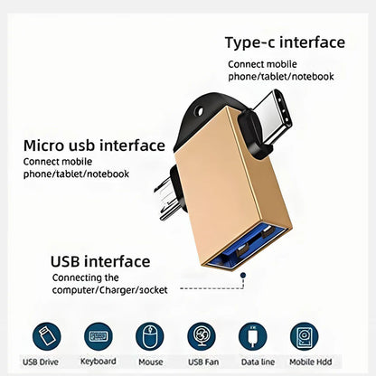 Flixx travel adapter with dual USB and 2 in 1 OTG adapter combo set for mobile and travel use