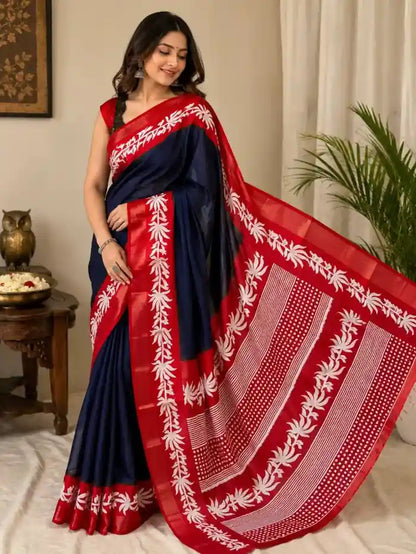 Designer Floral Border Saree for Women