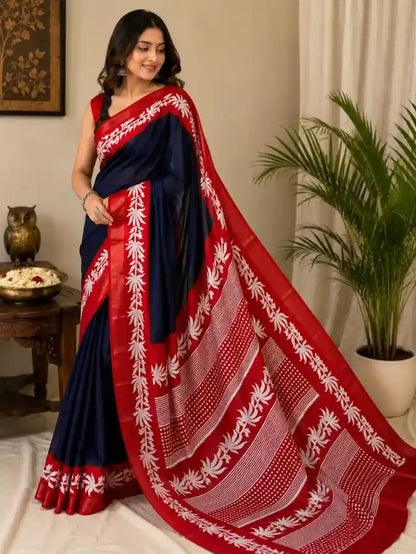 Elegant Silk Blend Saree with Designer Pallu