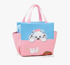 Kids Lunch Tote– Dual Colour, Insulated, Waterproof Food Storage Bag with Adorable Animal Prints