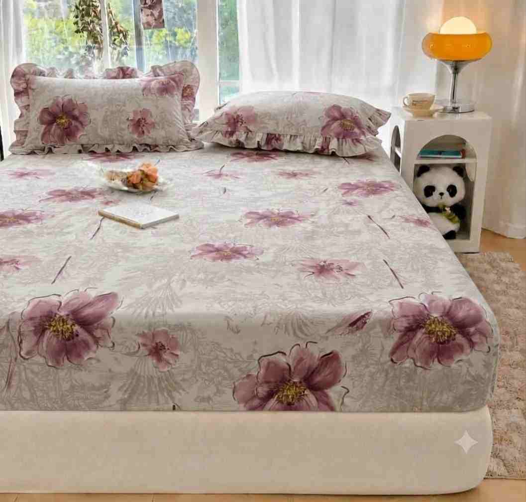 Cotton elastic fitted bedsheet 72 x 78 x 8 inches
