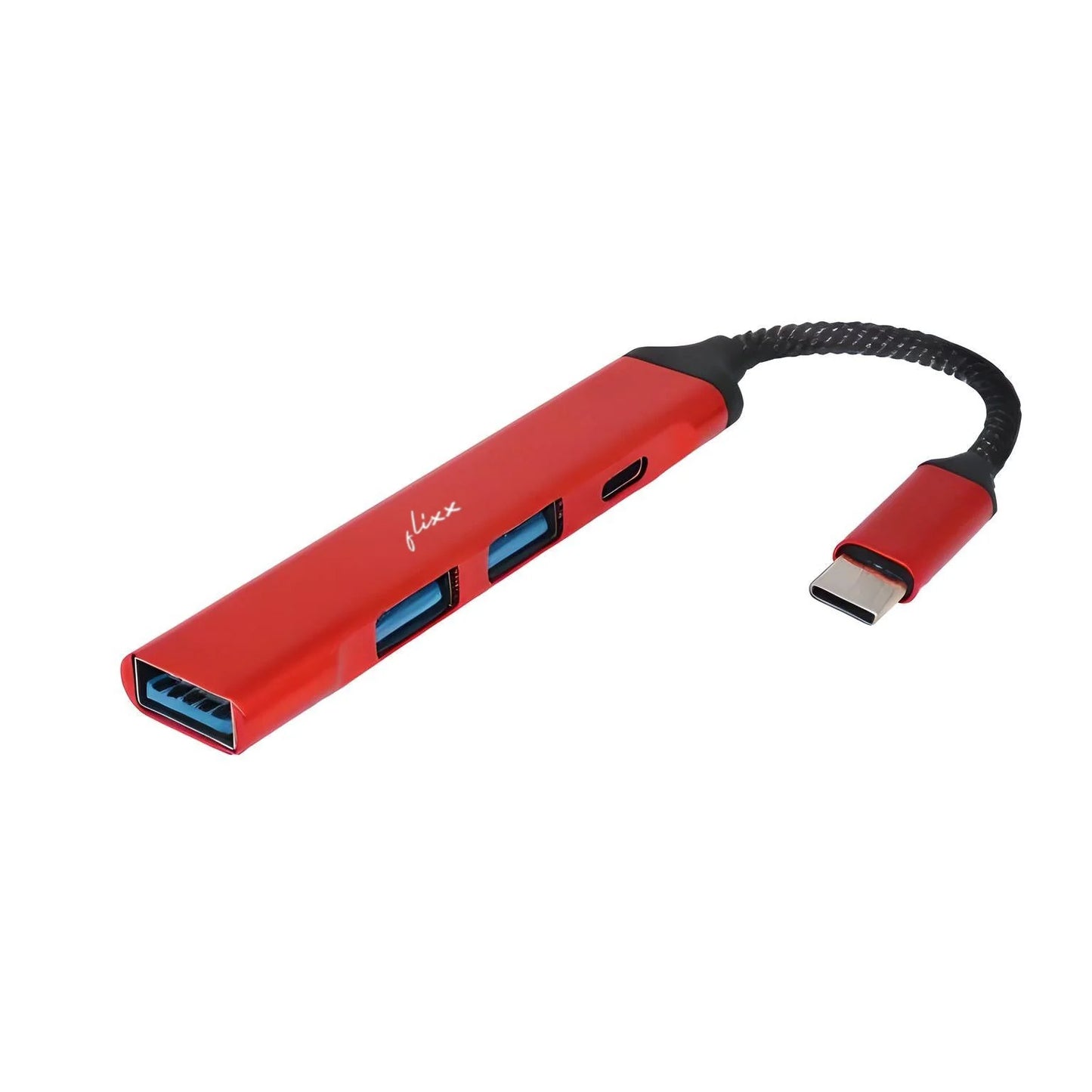 Flixx mobile stand with adjustable angle and USB C hub combo for laptop and mobile use