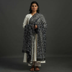 Black Chikankari tepchi dupatta