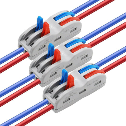PCT-222 Wire Connector 2 Port Lever Nut, 2 In 2 Out Reusable Push Wire Jointer Kit