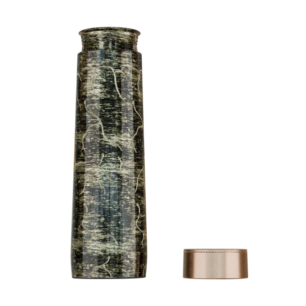 Pure Copper Elegant 1000 ml Premium Coated Water Bottles (Gold Black Abstract, 1000 Ml)