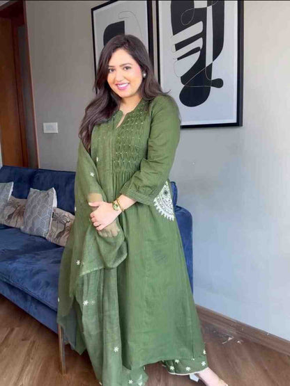 Pure cotton kurta set side profile view