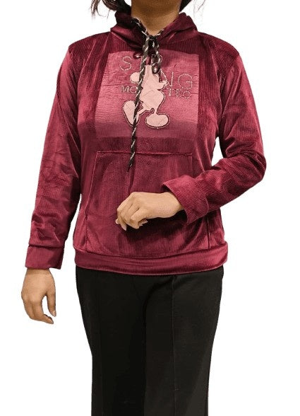 Women’s Solid Hooded Sweatshirt – Full Sleeve Hoodie