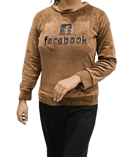 Women’s Printed Casual Velvet T-Shirt – Soft Woolen Blend, Regular Fit (Pack of 1)