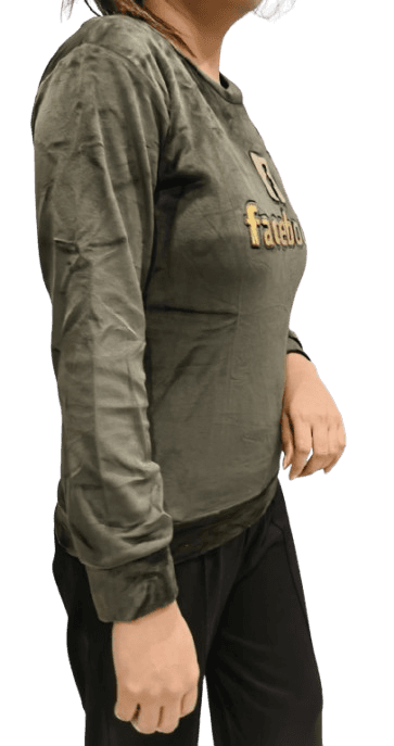 Women’s Printed Casual Velvet T-Shirt – Soft Woolen Blend, Regular Fit (Pack of 1)