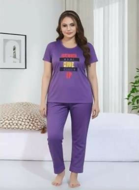 Women Printed Lycra Night Suit Set
