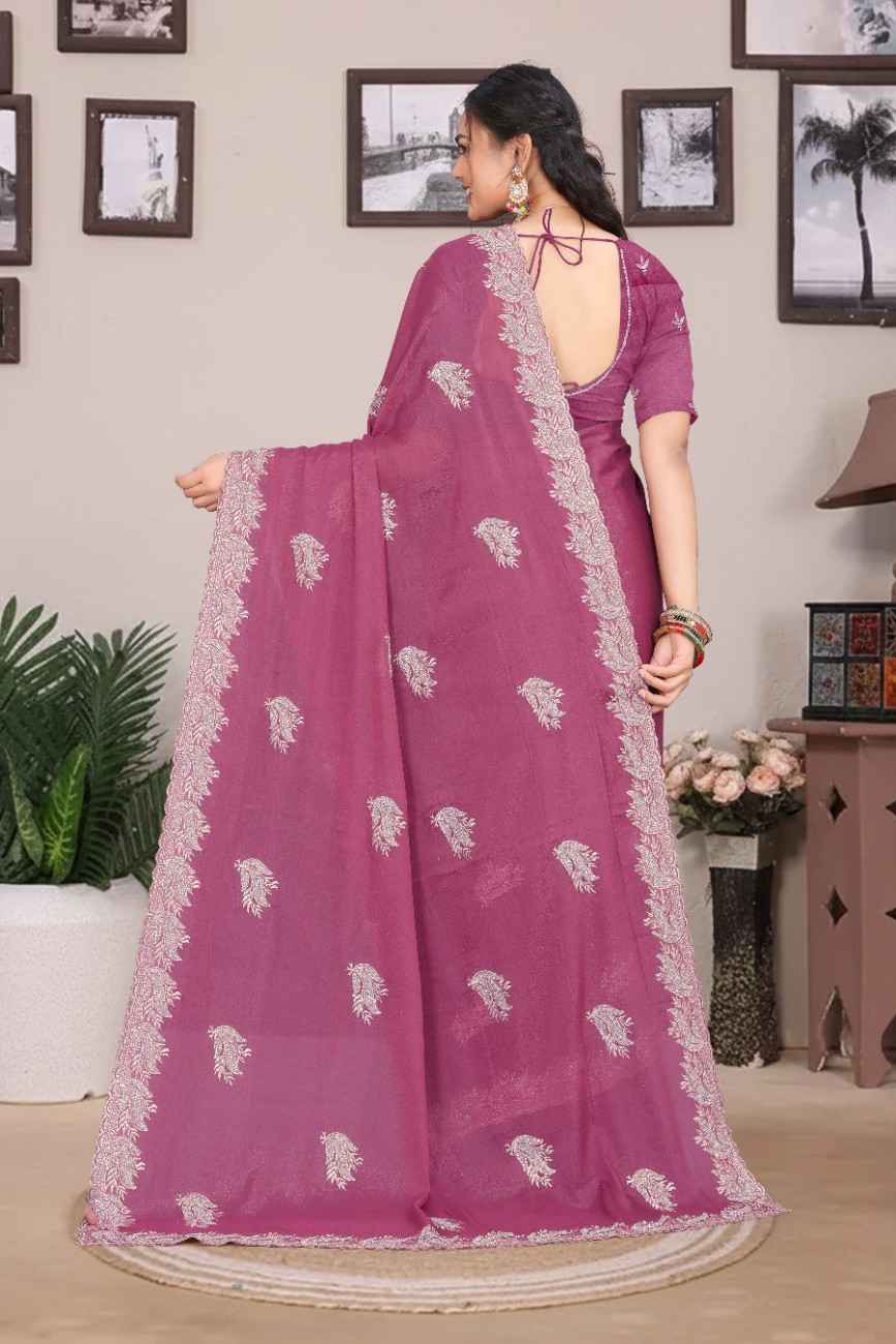 Women ethnic saree with heavy mirror work design