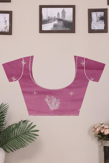 Traditional georgette saree with fashionable blouse style