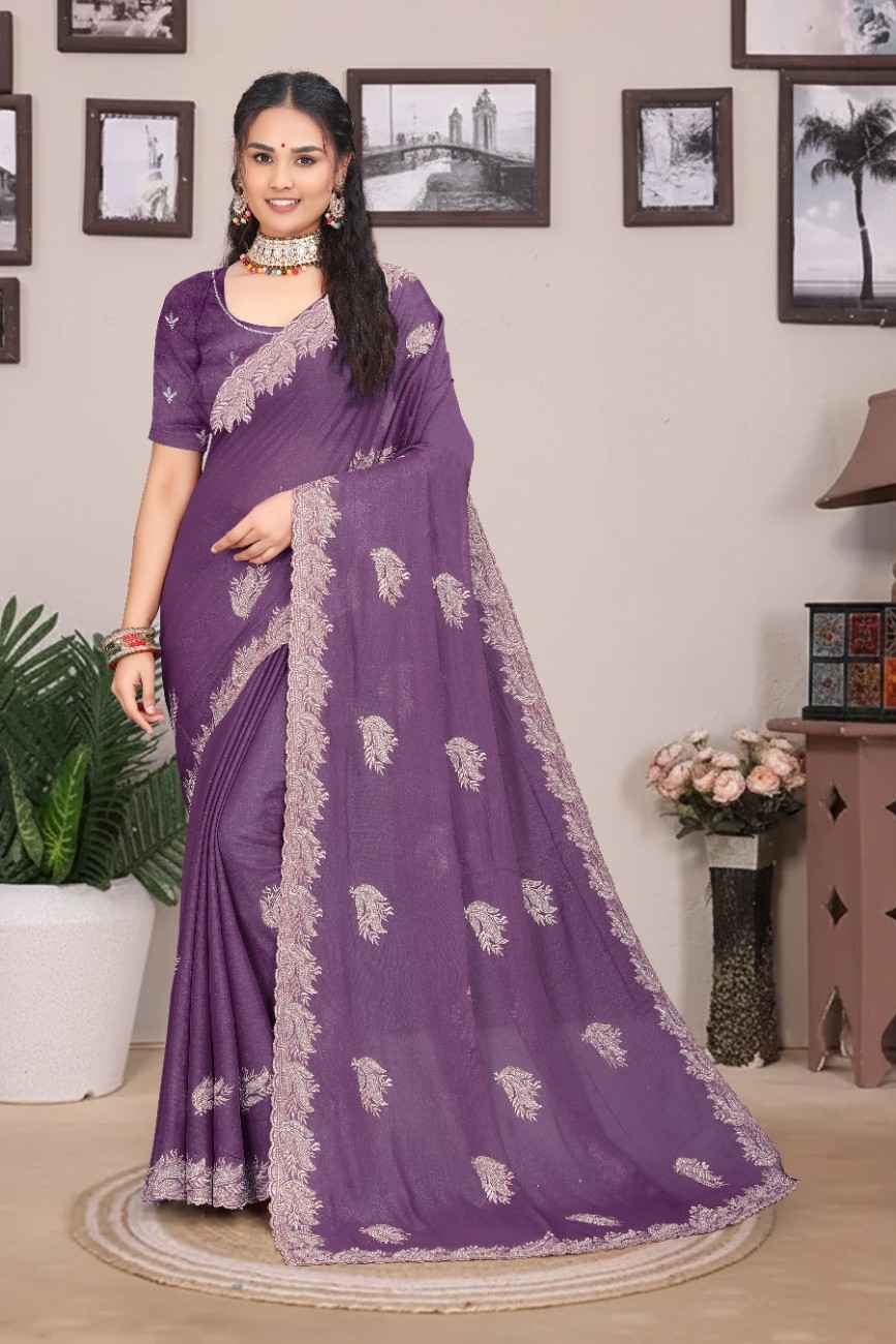 khodal fashion georgette saree with embroidery swarovski and mirror work festive wear