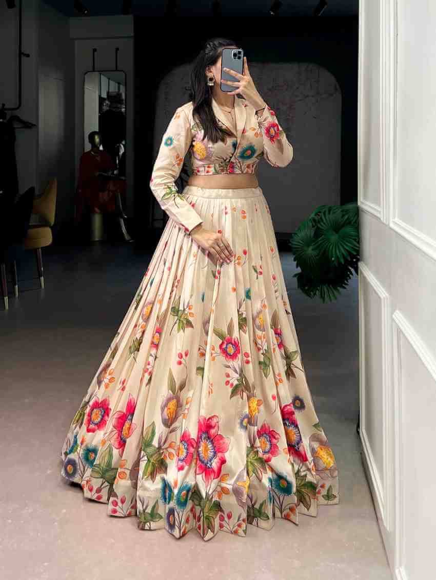 Stylish floral lehenga for wedding and party wear