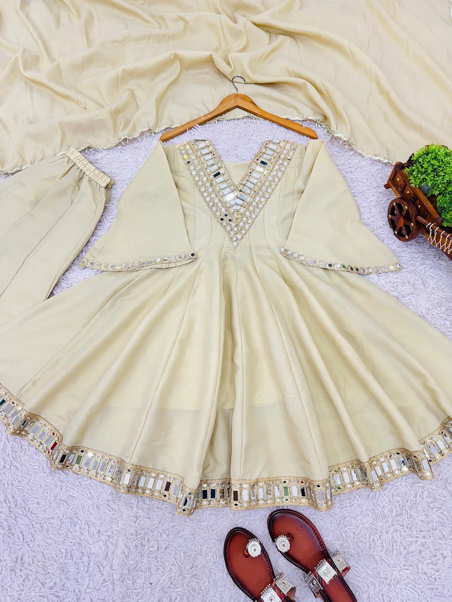 Alia Cut Kediya Style Kurti with Plazzo and Dupatta Set