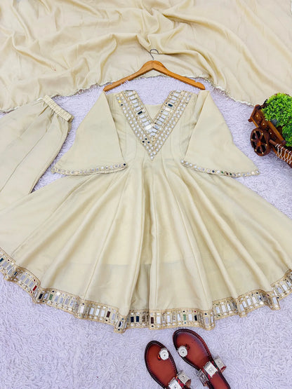 Alia Cut Kediya Style Kurti with Plazzo and Dupatta Set