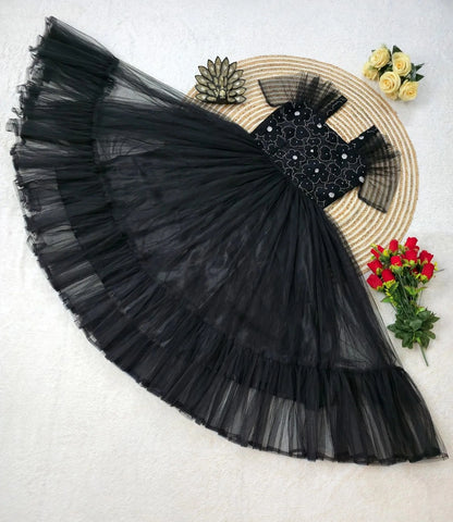 Designer Soft Net Midi Dress for Women