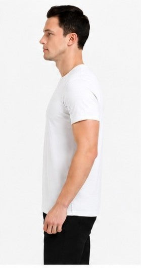 Combed Cotton Polo T-Shirt in asphalt color front and back view