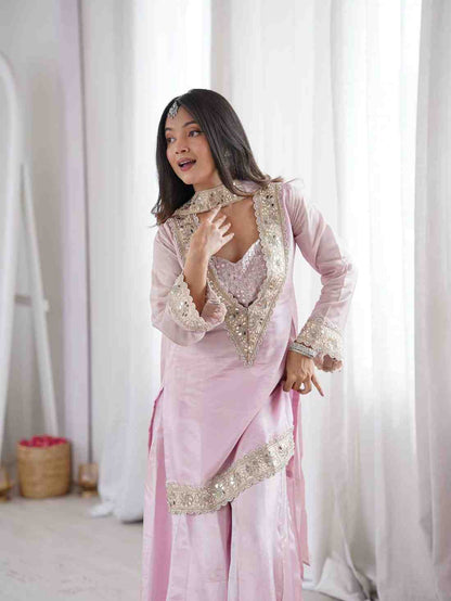 Mirror embroidery co-ord set front view