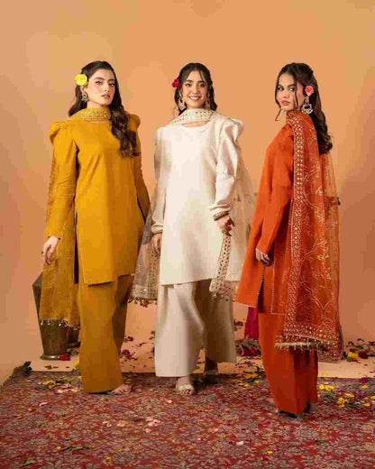 Designer Party Wear Top with Farshi Salwar and Embroidered Dupatta