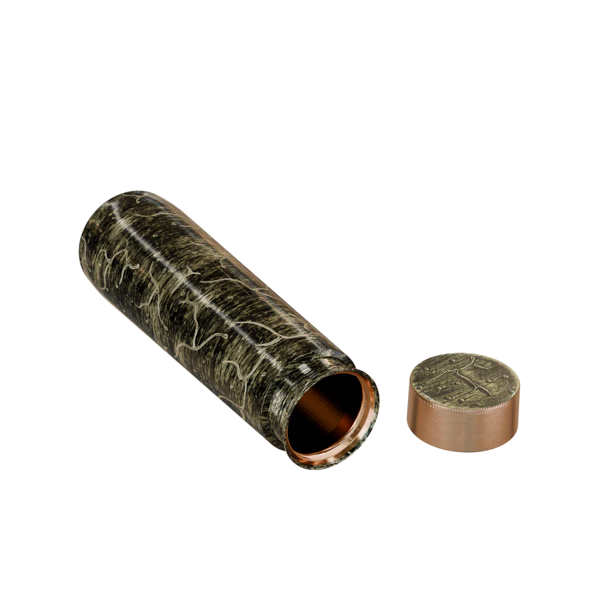 Pure Copper Elegant 1000 ml Premium Coated Water Bottles (Gold Black Abstract, 1000 Ml)