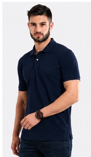 Micro polyester performance polo T-shirt front and back view