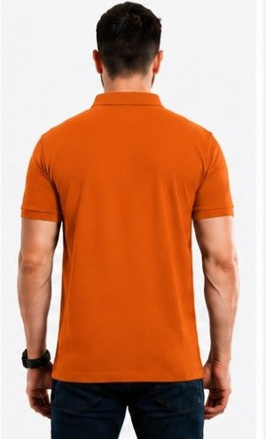 Ring spun cotton polo T-shirt front and back view