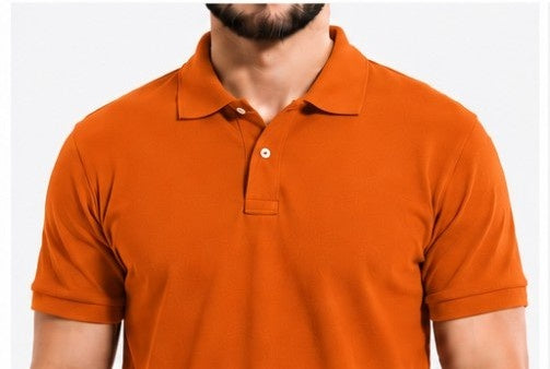 Ring spun cotton polo T-shirt front and back view