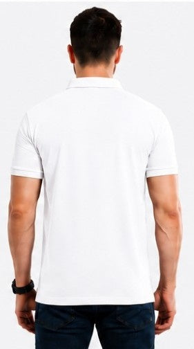 Super combed cotton polo T-shirt front and back view