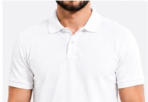 Super combed cotton polo T-shirt front and back view