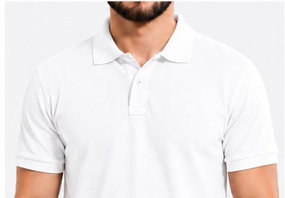 Super combed cotton polo T-shirt front and back view