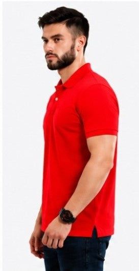 Micro polyester performance polo T-shirt front and back view
