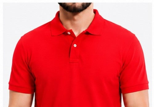Micro polyester performance polo T-shirt front and back view