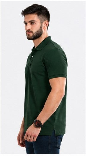 Poly cotton polo T-shirt front and back view