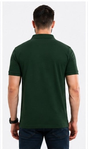 Poly cotton polo T-shirt front and back view